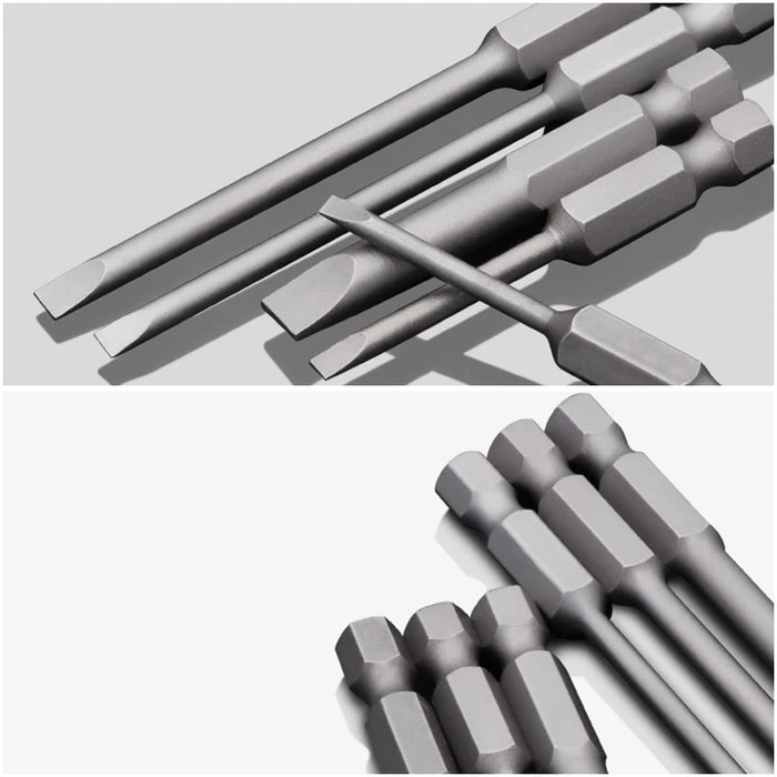 1PCS 50/75/100/150mm Electric Flat Head Slotted Screwdriver Bit SL2-SL6 Strong Magnetic Batch Head Hex Shank Impact Screw Driver