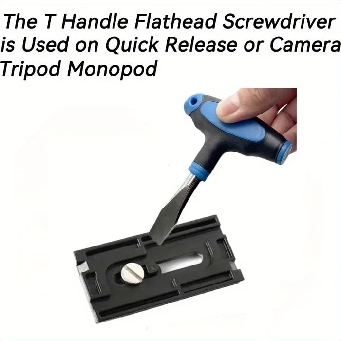 Compact T-handle Flathead Screwdriver with A 10mm Blade.
