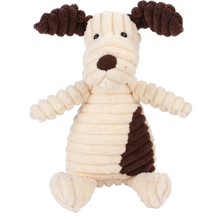 Squeaky Chew Bite - Resistant Animal Shape Plush Toy for Small Dogs, Pet Puppy Corduroy Dog Toys, Pets Accessories Supplies