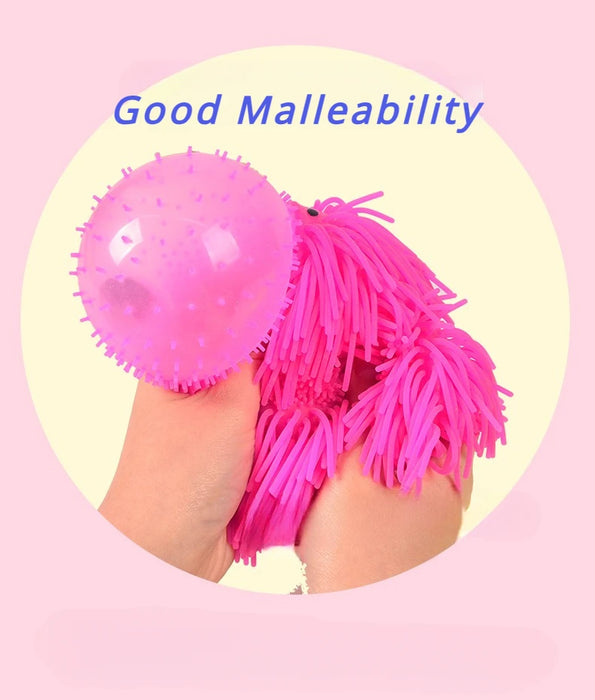 Shaggy Dog Squishy Toy Soft Glue Kawaii  Squeezable Stress Reliever Pets Colorful Small Toys Easy and Convenient Cute Gifts