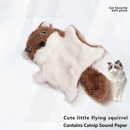 Funny Little Flying Squirrel Cat Toys Interaction Chew Molars Catnip Dog Toy Bite Resistance Puppy Kitty Toy Squeak Pet Supplies