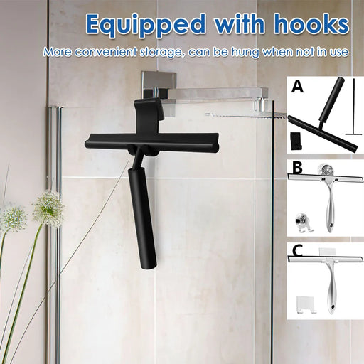 Shower Squeegee with Telescopic Handle Multifunctional Efficient Shower Squeegee with Hooks Window Glass Door Home Cleaner Tools