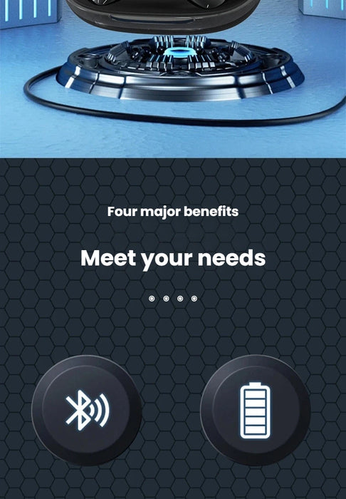 Open-Ear Earphones True Wireless Bluetooth 6.0 Ear Hooks Headphones IPX5 Waterproof Sports Earbuds LED touch  with charging box