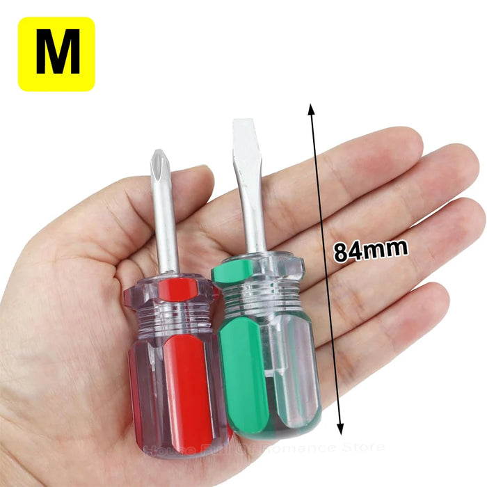Short Screwdriver Set Flat Head and Cross-Head Mini Screw Driver for Narrow Spaces Repairing Sewing Machines Portable Hand Tools