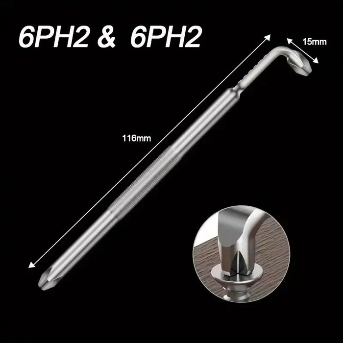 Magnetic Head L-Shaped and Z Shaped Screw Drive with Crosshead and Flathead 90-Degree Right-Angle Elbow Bend Screwdriver