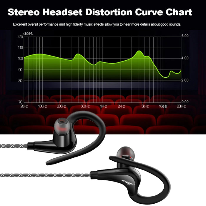 S760 Wired In-ear Waterproof Earphones Ear Hook Earbuds Stereo Super Bass Headphones Sport Headset with Microphone