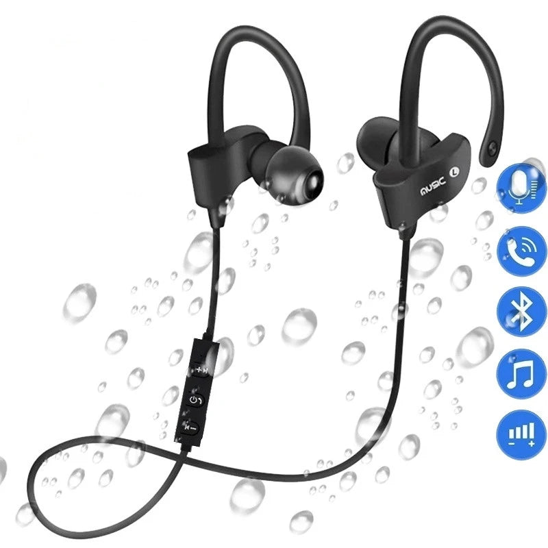Wireless Headphone Earloop Ear Hook Earbuds Wireless Bluetooth-compatible Headset Handsfree Neckband With Mic Bluetooth Earphone