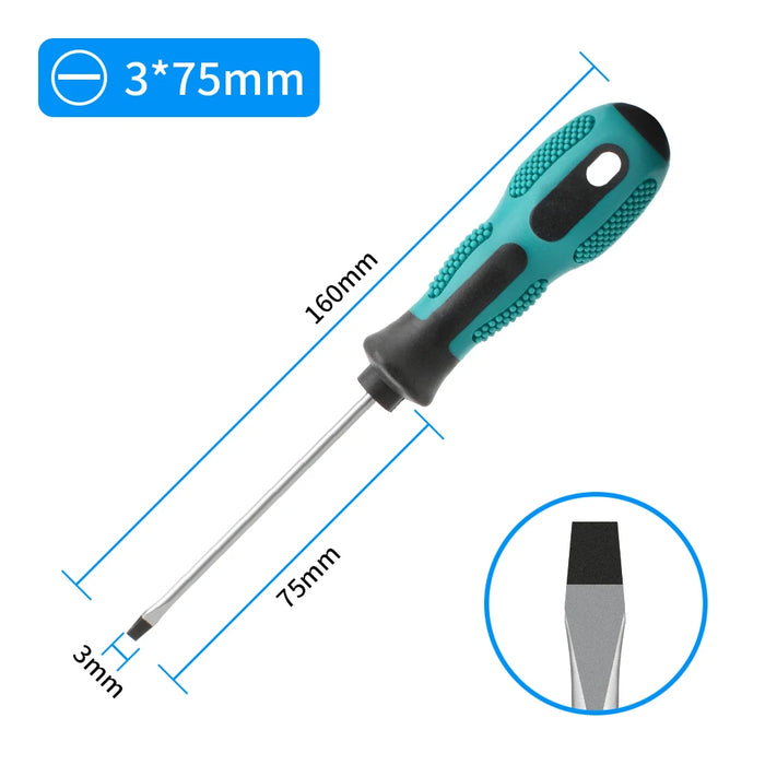 1PCS  Multifunctional Flat Head Cross Screwdriver Magnetic Screwdriver Household Basic Anti Slip Manual Screw Drive Tool
