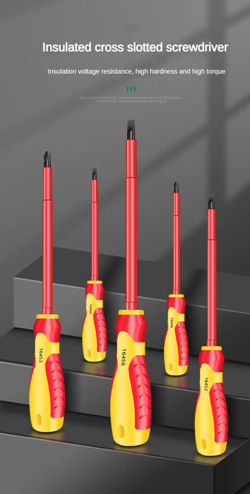 Insulated Screwdriver Slotted Cross Screwdrivers Phillips Flat Driver Electrician's Professional Maintenance Tools Hand Tool