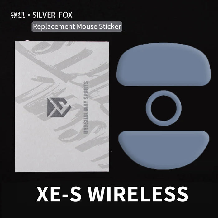 UnusualWaySports Mouse Skates Feet XE-S XES Wireless Cambered Surface PTFE Anti Collapse Multilayer Magic Ice Black Silver Fox