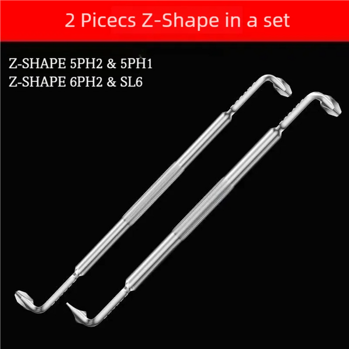 Magnetic Head L-Shaped and Z Shaped Screw Drive with Crosshead and Flathead 90-Degree Right-Angle Elbow Bend Screwdriver
