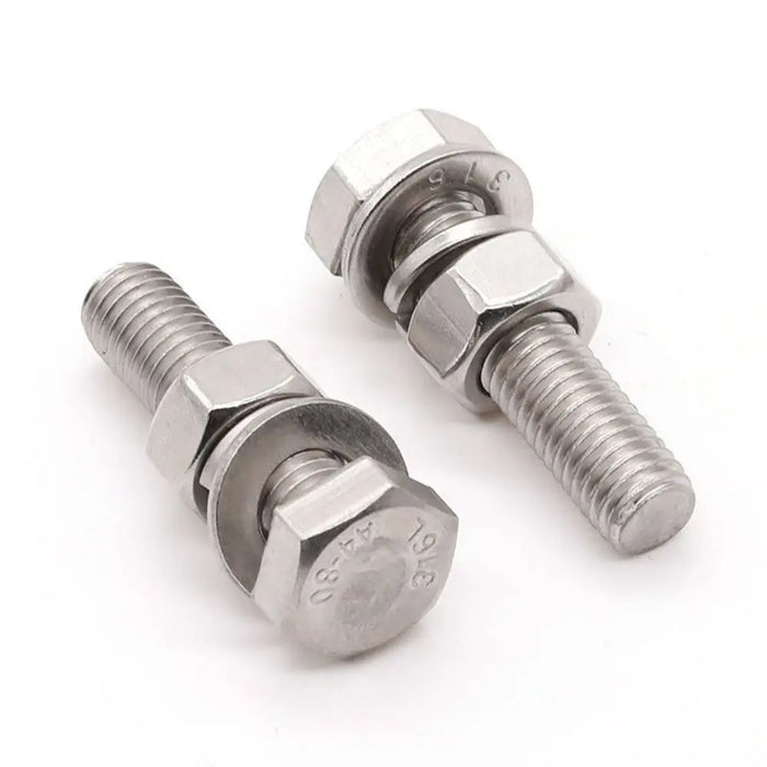 Flat Washer Hex Bolt Round Head Square Neck Hexagon Head Screw Flange Nut Spring Nut 304 Stainless Steel Screw Construction