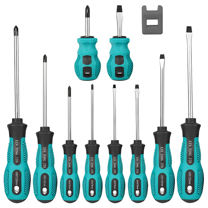 10 sets of magnetic screwdrivers heavy duty manual screwdrivers cross head screwdrivers metric flat head screwdrivers