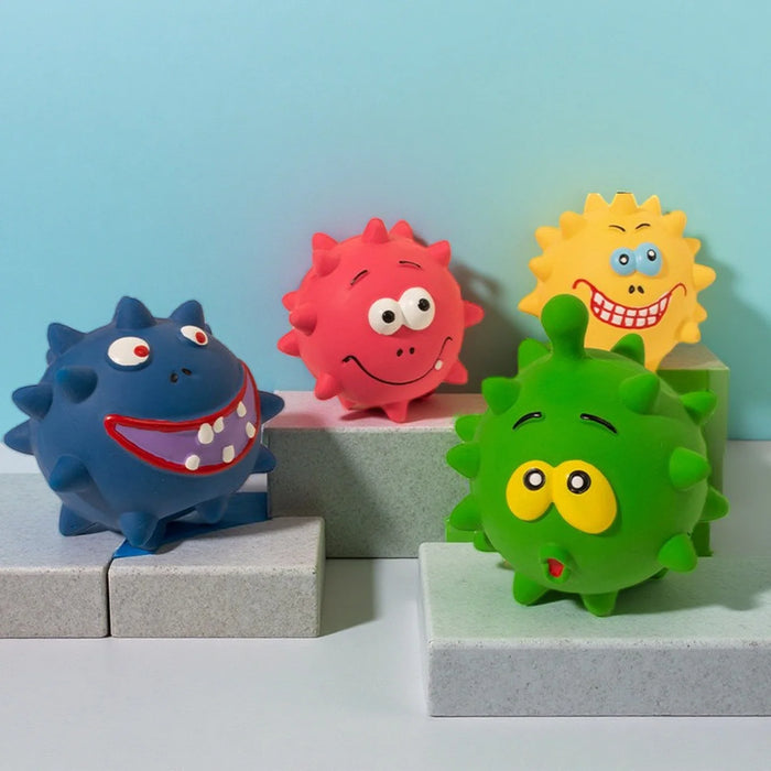 Googly Eye Squeaky Ball: Eco-Latex Eyeball Toy with Funny Sound - Interactive Bouncy Play for Puppies & Dogs