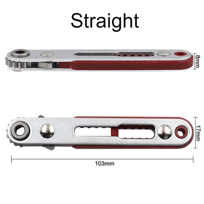 Mini Multi-function Two-way Ratchet Flat Head Elbow Flat Screwdriver Ratchet Wrench Cross-shaped Hexagonal Screwdriver Head Tool