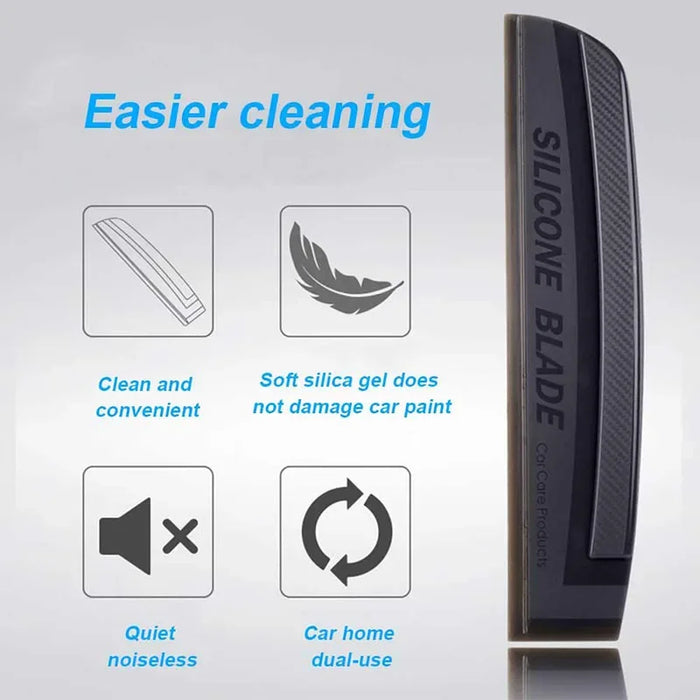 Soft Silicone Car Squeegee - Non - Scratch, No Noise, Ideal for Auto Wash, Wrap & Film Cleaning, Streak - Free Drying Blade