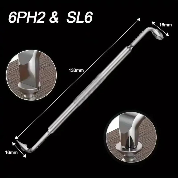 Magnetic Head L-Shaped and Z Shaped Screw Drive with Crosshead and Flathead 90-Degree Right-Angle Elbow Bend Screwdriver
