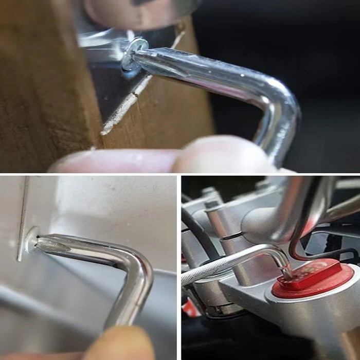 Magnetic Head L-Shaped and Z Shaped Screw Drive with Crosshead and Flathead 90-Degree Right-Angle Elbow Bend Screwdriver