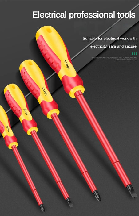 Insulated Screwdriver Slotted Cross Screwdrivers Phillips Flat Driver Electrician's Professional Maintenance Tools Hand Tool