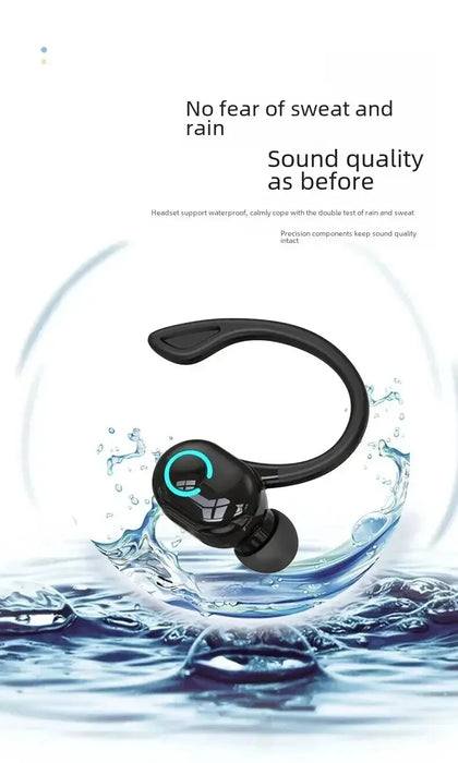 Bluetooth 5.2 Earphones Ear Hook Type Low Delay Noise Reduction Headset Single Ear Sports Business Wireless Waterproof Eaebuds