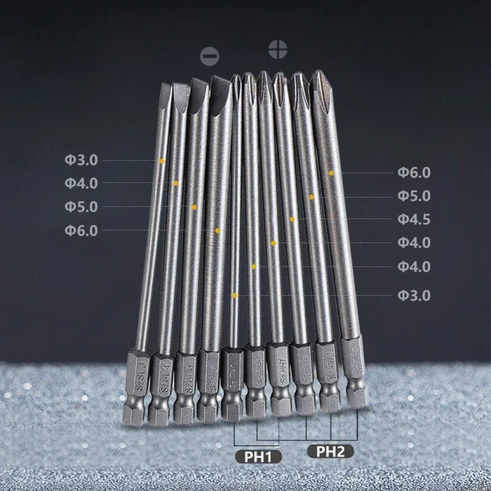 Screwdriver Set Strong Magnetic Batch Head Steel Slotted Phillips Screw Driver Bits Car Repair Utility Electric Tool Accessories