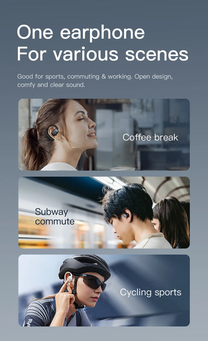 NEW HD Touch Screen Clip-on Earphones HIFI Sounds Wireless Bluetooth Headphones Noise Reduction Headset Sports Earbuds In HD Mic