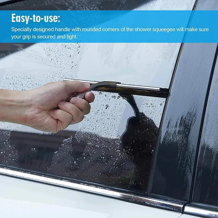 Premium Creative Steel Squeegee For Shower Doors, Bathroom, Window And Car Glass, All-Purpose Cleaning Glass Wiper