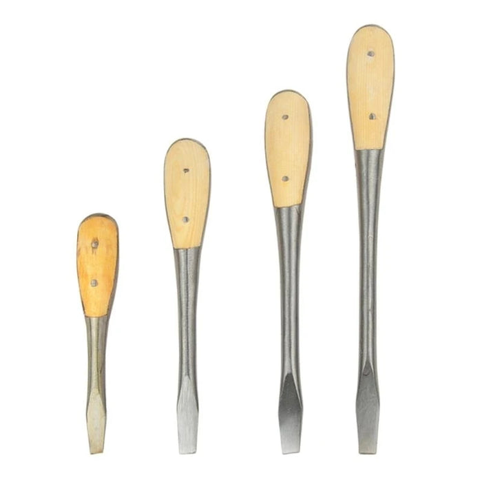 Heavy Duty Slotted Screwdriver With Wooden Handle Knockable Flat Head 6/8/10/12 Inch Home Machine Hand Repair Tools