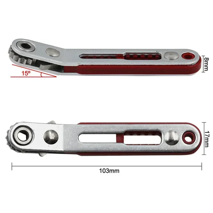 Mini Multi-function Two-way Ratchet Flat Head Elbow Flat Screwdriver Ratchet Wrench Cross-shaped Hexagonal Screwdriver Head Tool