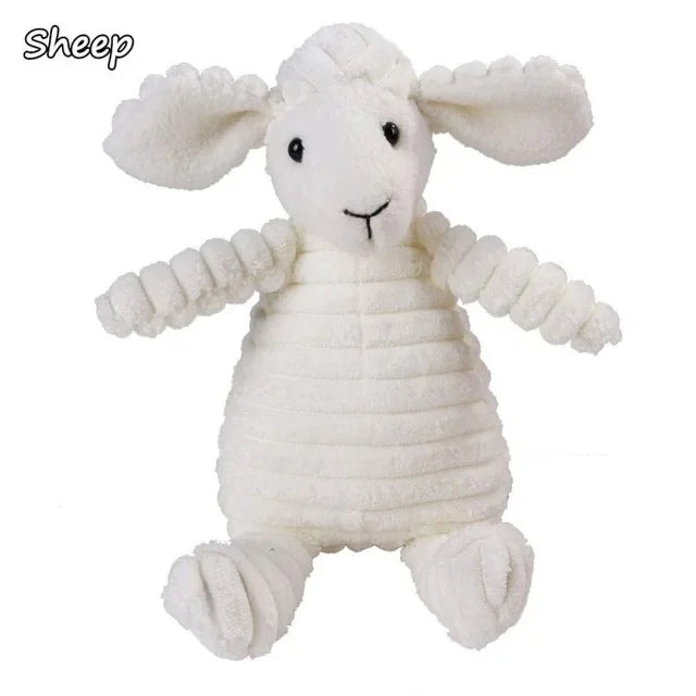 Squeaky Chew Bite - Resistant Animal Shape Plush Toy for Small Dogs, Pet Puppy Corduroy Dog Toys, Pets Accessories Supplies