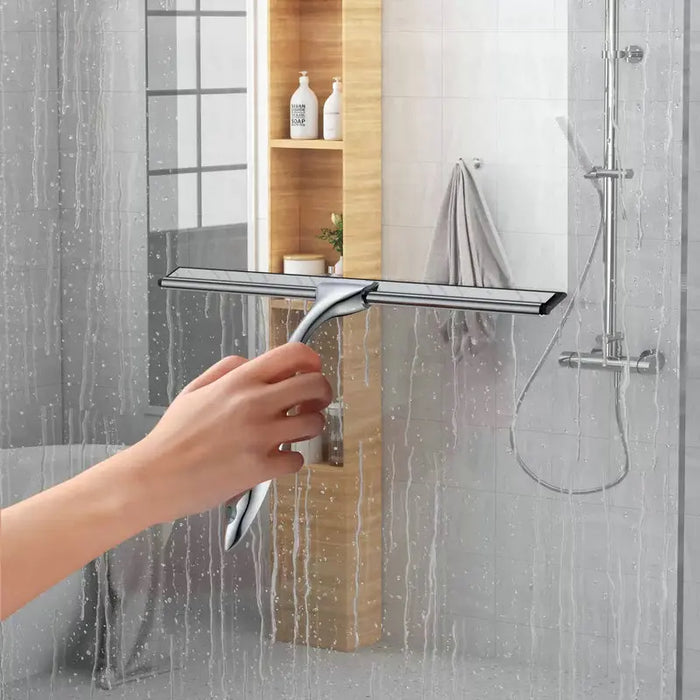 10 Inch All-Purpose Shower Squeegee for Shower Doors,Windows and Car Glass Stainless Steel 304 and Silicone Cleaning Squeegee