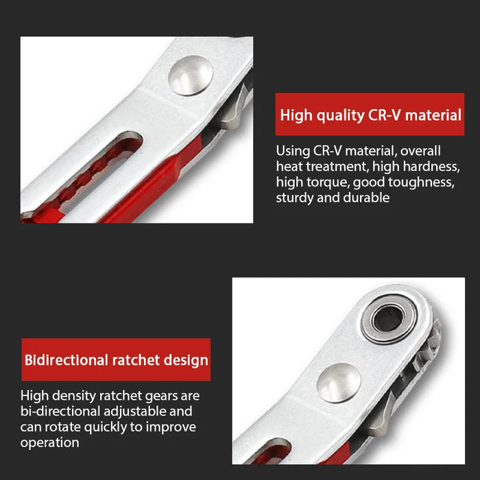 Multi-function Two-way Ratchet Flat Head Elbow Flat Screwdriver Ratchet Wrench Cross-shaped Hexagonal Screwdriver Drill Bits Too