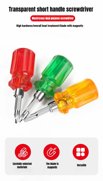 Short Screwdriver Flat Head Cross-Head 2-in-1 Set Small screwdriver For Narrow Spaces Repairing Sewing Machines Hand Tools