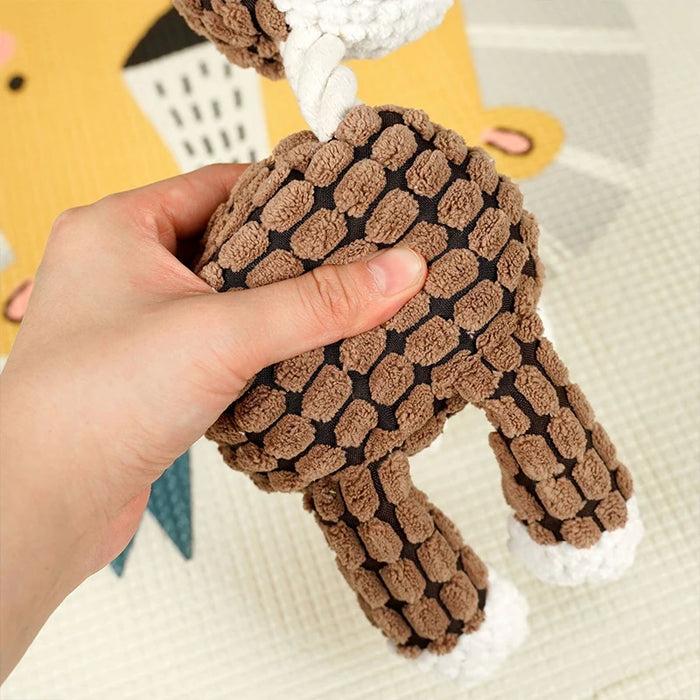Dog Squeak Toys Plush Donkey Horse Sheep Interactive Toys For Small Medium Puppy Cat Merbau Chew Toy Lovely Dogs Accessory Safe