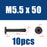 Flat Head Hex Socket Cap Self Drilling Screw Black Zinc 410 M5.5 M6.3 #12#14 Self Tapping Sheet Metal Screws 10/20pcs
