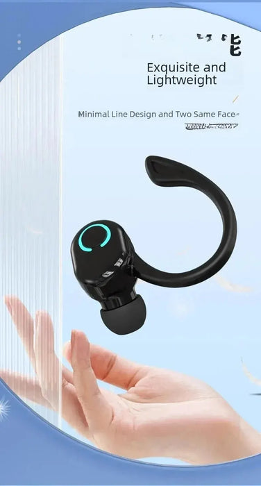 Bluetooth 5.2 Earphones Ear Hook Type Low Delay Noise Reduction Headset Single Ear Sports Business Wireless Waterproof Eaebuds