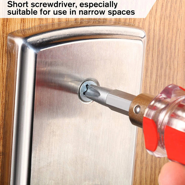 3Pcs Short Screwdriver Flat Head Cross-Head 2-in-1 Set For Narrow Spaces Repairing Sewing Machines Hand Tools