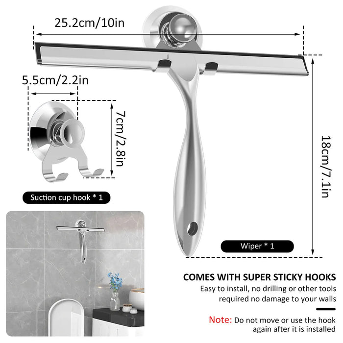 Shower Squeegee with Telescopic Handle Multifunctional Efficient Shower Squeegee with Hooks Window Glass Door Home Cleaner Tools