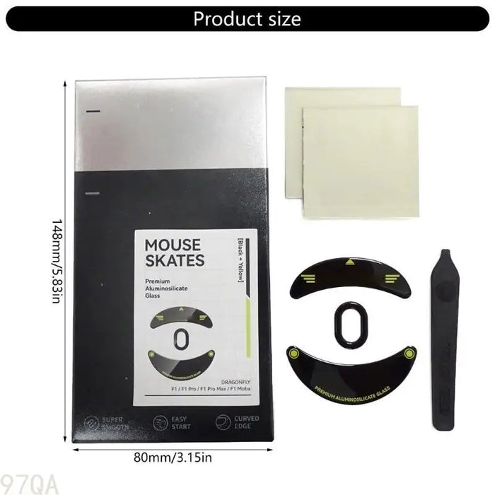 97QA Glass Mouse Feet Curved Rounded Edges Mouse Skates Glides For Game Mouse Pads