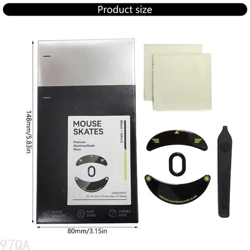 97QA Glass Mouse Feet Curved Rounded Edges Mouse Skates Glides For Game Mouse Pads