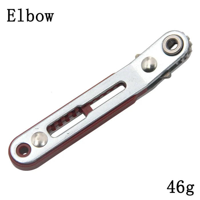 Biaxial front/reverse multifunctional screwdriver - combines an elbow flat-head wrench, cross and slotted heads.
