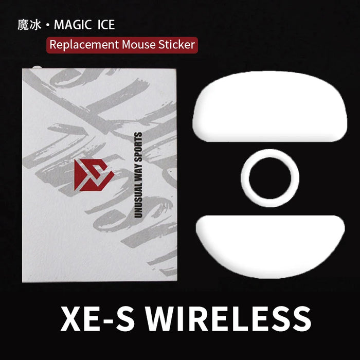 UnusualWaySports Mouse Skates Feet XE-S XES Wireless Cambered Surface PTFE Anti Collapse Multilayer Magic Ice Black Silver Fox