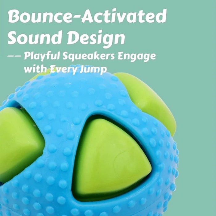 Squeaky Bounce Ball Dog Toy – Durable Chew-Resistant Toy with Sound Makers, Teething Relief Interactive Play for Boredom-Busting