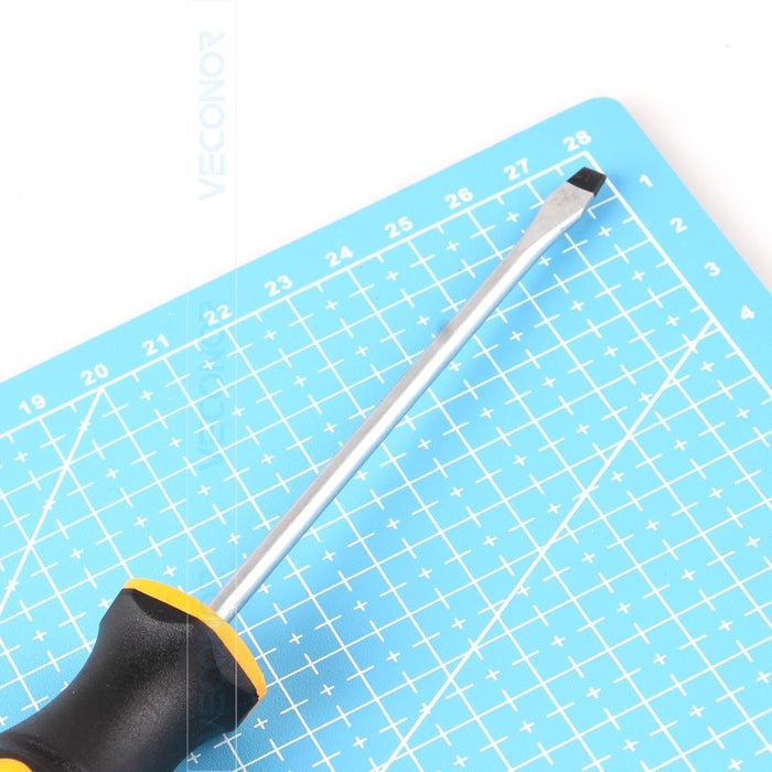 1pc Magnetic Slotted Flat Head Screwdriver Multifunctional Household Basic Anti Slip Manual Screw Drive Tool
