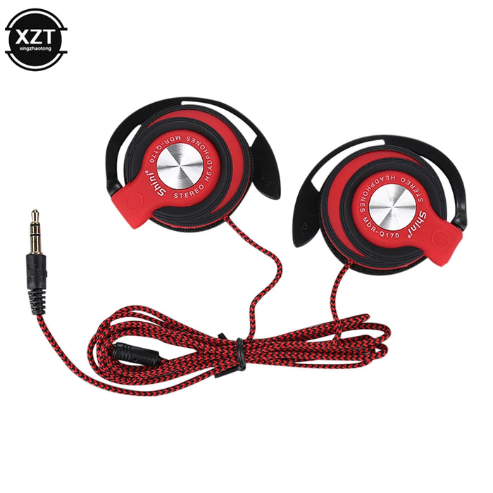 Wireless earphone 3.5mm Wired Headphones HIFI Heavy Bass Headset Over-ear Adjustable Ear Hook Earphones Music Earphone for Phone