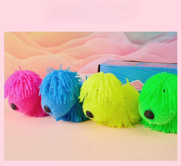 Shaggy Dog Squishy Toy Soft Glue Kawaii  Squeezable Stress Reliever Pets Colorful Small Toys Easy and Convenient Cute Gifts