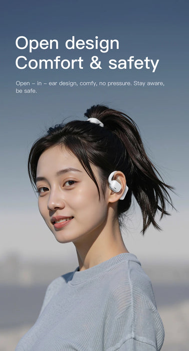 NEW HD Touch Screen Clip-on Earphones HIFI Sounds Wireless Bluetooth Headphones Noise Reduction Headset Sports Earbuds In HD Mic