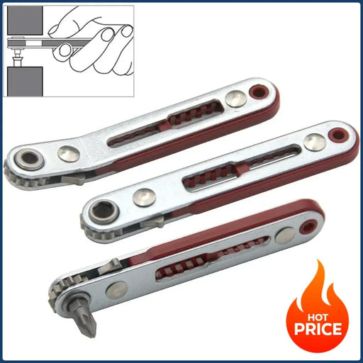New Multifunctional Bidirectional Forward and Reverse Ratchet Screwdriver Elbow Flat Head Wrench Cross Screwdriver Slotted Tool