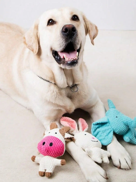 Cute Plush Toys Squeak Pet Cow Rabbit Animal Plush Toy Dog Chew Squeaky Whistling Involved Squirrel Dog Toys Cute Plush Toys Squ