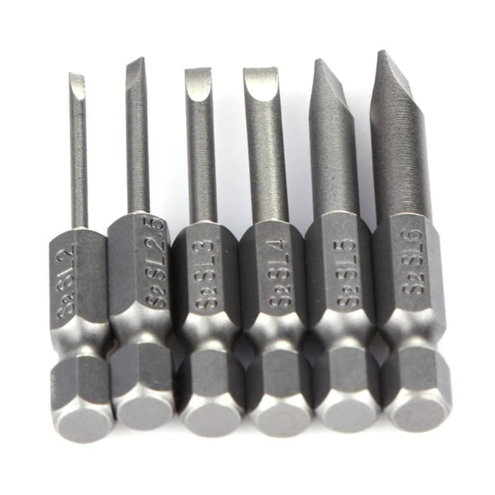 1X 50mm Magnetic Screwdrivers Bits Flat Head Slotted Tip Electric Power Repair Hand Tool SL 2 2.5 3 4 5 6 Alloy Steel 2mm-6mm